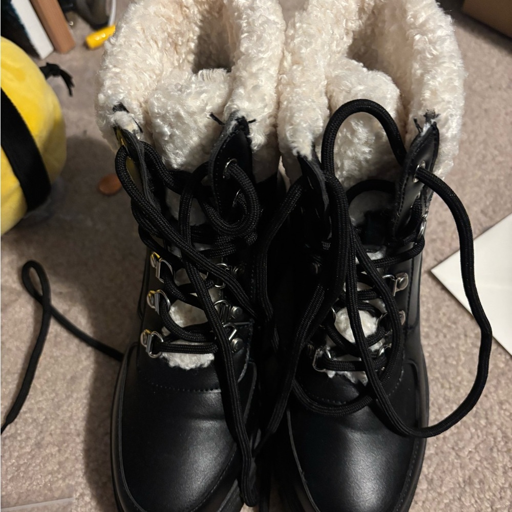 Pink lily combat boots